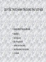 Thuyết trình QUY TẮC THỰC HÀNH TÍN DỤNG THƯ UCP 600