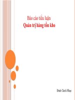 Báo cáo tiểu luận  Quản trị hàng tồn kho
