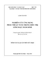 NGHIÊN CỨU ỨNG DỤNG PHẪU THUẬT NUSS TRONG ĐIỀU TRỊ LÕM NGỰC BẨM SINH
