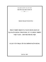 Phát triển dịch vụ ngân hàng bán lẻ tại ngân hàng TMCP đầu tư và phát triển việt nam   chi nhánh hà nam 
