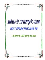Tài liệu ôn thi THPT Quốc gia môn Toán 2016 cực hay (Phần 6: Hình học tọa độ phẳng OXY)