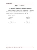 Asking for Permission in English and Vietnamese