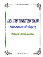 Tài liệu ôn thi THPT Quốc gia môn Toán 2016 cực hay (Phần 9: Bất đẳng thức và cực trị)