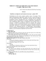 TRÍCH VÀ TÓM TẮT KHUYẾN CÁO CHẨN ĐOÁN VÀ ĐIỀU TRỊ NGẤT TIM