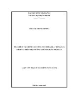 Phân tích tài chính các công ty cổ phần bất động sản niêm yết trên thị trường chứng khoán việt nam 