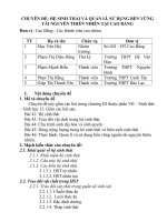 HỆ SINH THÁI và QUẢN lí, sử DỤNG bền VỮNG tài NGUYÊN THIÊN NHIÊN tại CAO BẰNG 