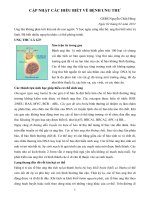 CẬP NHẬT CÁC HIỂU BIẾT VỀ BỆNH UNG THƯ