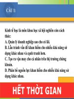 Các câu hỏi kinh tế vi mô 