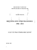 HỘI NÔNG DÂN TỈNH THANH HOÁ 1986  2014