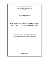 Tạo động lực cho người lao động tại công ty cổ phần tập đoàn MV 