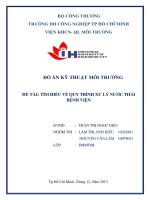 ĐỀ tài tìm HIỂU về QUY TRÌNH xử lý nƣớc THẢI BỆNH VIỆN