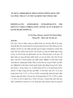SỬ DỤNG AMIODARONE TRONG MỔ DỰ PHÒNG RUNG NHĨ SAU PHẪU THUẬT VAN TIM TẠI BỆNH VIỆN TIM HÀ NỘI