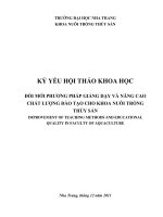 ĐỔI MỚI PHƯƠNG PHÁP GIẢNG DẠY VÀ NÂNG CAO CHẤT LƯỢNG ĐÀO TẠO CHO KHOA NUÔI TRỒNG THỦY SẢN