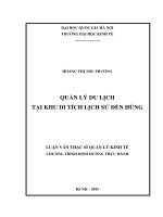 Quản lý du lịch tại khu di tích lịch sử đền hùng