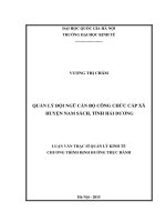 Quản lý đội ngũ cán bộ công chức cấp xã huyện nam sách, tỉnh hải dương