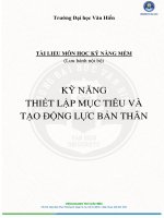 KỸ NĂNG THIẾT LẬP MỤC TIÊU VÀ TẠO ĐỘNG LỰC BẢN THÂN