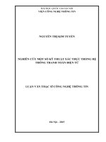 Nghiên cứu một số kỹ thuật xác thực trong hệ thống thanh toán điện tử 