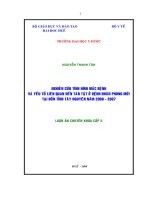 NGHIÊN CỨU TÌNH HÌNH MẮC BỆNH VÀ YẾU TỐ LIÊN QUAN ĐẾN TÀN TẬT Ở BỆNH NHÂN PHONG MỚI TẠI BỐN TỈNH TÂY NGUYÊN NĂM 2006 - 2007