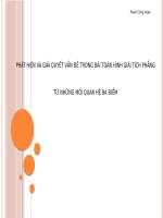 PHÁT HIỆN VÀ GIẢI QUYẾT VẤN ĐỀ TRONG BÀI TOÁN HÌNH GIẢI TÍCH PHẲNG TỪ NHỮNG MỐI QUAN HỆ BA ĐIỂM