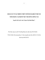 KHẢO SÁT TỈ LỆ NHIỄM VIRÚT EPSTEIN-BARR Ở TRẺ EM VIÊM HỌNG TẠI BỆNH VIỆN NHI ĐỒNG ĐỒNG NAI