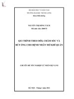 QUI TRÌNH THEO DÕI, CHĂM SÓC VÀ RÚT ỐNG CHO BỆNH NHÂN MỞ KHÍ QUẢN