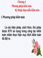 CHƯƠNG 4   PHƯƠNG PHÁP KIỂM TOÁN kỹ THUẬT CHỌN mẫu KIỂM TOÁN 