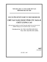 Chế tạo nam châm vĩnh cửu NQFeB chất lượng cao giữa Trung tâm nghiên cứu vật liệu tiên tiến AMREC, SIRIM Bhd, Malaysia và Viện Khoa học Vật liệu, Viện Khoa học và Công nghệ Việt Nam
