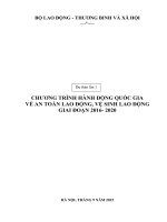 CHƯƠNG TRÌNH HÀNH ĐỘNG QUỐC GIA VỀ AN TOÀN LAO ĐỘNG, VỆ SINH LAO ĐỘNG GIAI ĐOẠN 2016- 2020