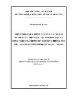 HOÀN THIỆN QUY TRÌNH QUẢN LÝ CÁC ĐỀ TÀI NGHIÊN CỨU KHOA HỌC TẠI SỞ KHOA HỌC VÀ CÔNG NGHỆ THÀNH PHỐ HỒ CHÍ MINH THÔNG QUA VIỆC VẬN DỤNG MÔ HÌNH QUẢN TRỊ SÁU SIGMA