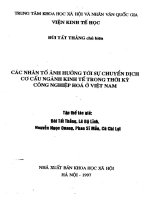 Giáo trình các nhân tố ảnh hưởng tới sự chuyển dịch cơ cấu ngành kinh tế trong thời kỳ công nghiệp hóa ở việt nam