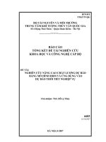 Nghiên cứu nâng cao chất lượng dự báo bằng mô hình HRM và ứng dụng vào dự báo thời tiết nghiệp vụ