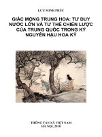 Giấc mộng trung hoa tư duy nước lớn và tư thế chiến lược của trung quốc trong kỷ nguyên hậu hoa kỳ