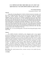 CÁC CHÍNH SÁCH THỰC HIỆN HIỆU QUẢ CỦA VIỆT NAM KHI THAM GIA VÀO CỘNG ĐỒNG KINH TẾ ASEAN (AEC)