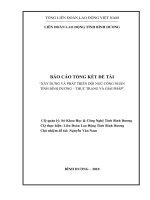 XÂY DỰNG VÀ PHÁT TRIỂN ĐỘI NGŨ CÔNG NHÂN TỈNH BÌNH DƯƠNG – THỰC TRẠNG VÀ GIẢI PHÁP