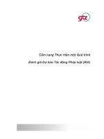 Cẩm nang thực hiện quá trình đánh giá dự báo tác động pháp luật RIA