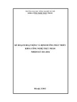 KẾ HOẠCH HOẠT ĐỘNG VÀ ĐỊNH HƯỚNG PHÁT TRIỂN KHOA CÔNG NGHỆ THỰC PHẨM NHIỆM KỲ 2011-2016