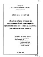 Đổi mới cơ chế quản lý việc mở lớp bồi dưỡng và cấp giấy chứng nhận của Học viện Hành chính Quốc gia cho các đối tượng học viên qua các khoá chuyên đề