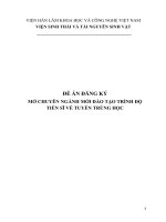 ĐỀ ÁN ĐĂNG KÝ MỞ CHUYÊN NGÀNH MỚI ĐÀO TẠO TRÌNH ĐỘ TIẾN SĨ VỀ TUYẾN TRÙNG HỌC