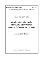 Nghiên cứu phẫu thuật đặt van dẫn lưu ahmed trong glôcôm trẻ em tái phát