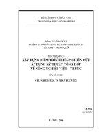 Xây dựng điểm trình diễn, nghiên cứu áp dụng kỹ thuật tổng hợp về nông nghiệp Việt  Trung