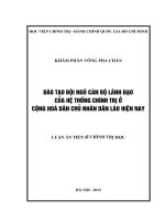 ĐÀO TẠO ĐỘI NGŨ CÁN BỘ LÃNH ĐẠO CỦA HỆ THỐNG CHÍNH TRỊ Ở CỘNG HÒA DÂN CHỦ NHÂN DÂN LÀO HIỆN NAY