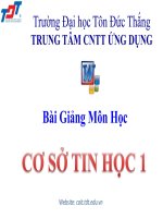 CƠ SỞ TIN HỌC 1  CÔNG NGHỆ THÔNG TIN