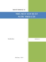 Thuyết minh dự án nhà máy sản xuất nước trái cây hậu giang 