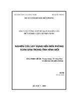 Nghiên cứu xây dựng nền biên phòng toàn dân trong tình hình mới