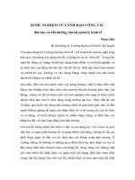 KINH NGHIỆM VỀ LÃNH ĐẠO CÔNG TÁC đào tạo và bồi dưỡng cán bộ quản lý kinh tế