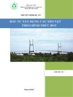 Thuyết minh dự án đầu tư xây dựng cầu xẻo vẹt theo hình thức bot 