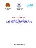 SỰ HÀI LÕNG CỦA NGƢỜI DÂN VỀ DỊCH VỤ ĐĂNG KÝ GIẤY KHAI SINH CHO TRẺ EM TẠI CÁC XÃ THUỘC ĐỊA BÀN KHÓ KHĂN TỈNH LÀO CAI