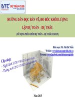 Hướng dẫn đọc bản vẽ, đo bốc khối lượng, lập dự toán dự thầu