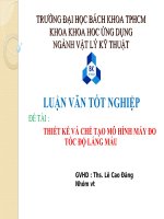 Thiết kế và chế tạo mô hình máy đo tốc độ lắng máu