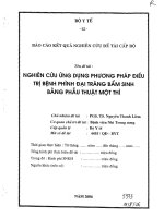 Nghiên cứu ứng dụng phương pháp điều trị bệnh phình đại tràng bẩm sinh bằng phẫu thuật một thì